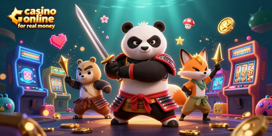 Engage with casino online for real money in a vibrant 3D samurai-themed gaming scene.