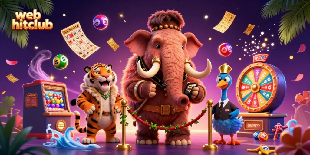 Experience excitement with web hitclub as a woolly mammoth bouncer greets a saber-tooth tiger VIP guest.