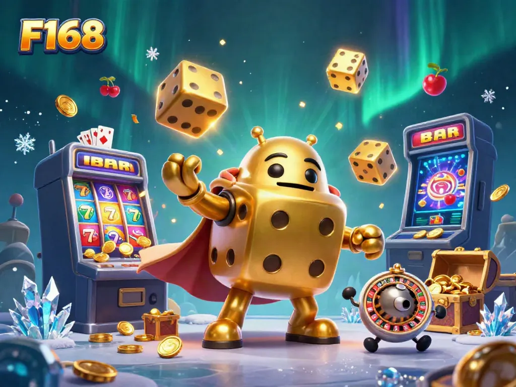 Engage with F168's exciting games featuring golden dice, jackpots, and dynamic casino elements.